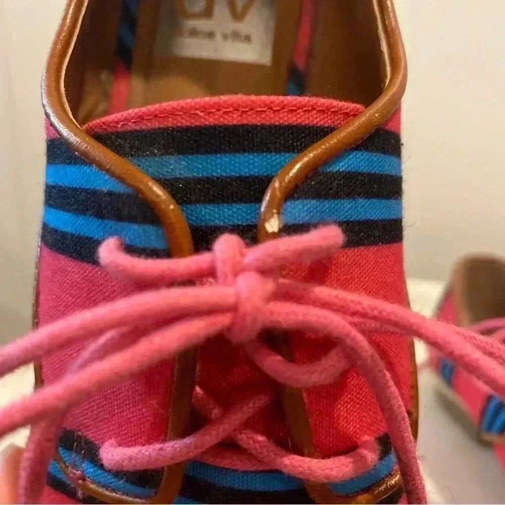 DV Dolce Vita Pink & Blue Canvas Lace-up Oxfords​​